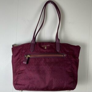 Michael Kors Kelsey Carry-on Tote Merlot/Gold Style Top Handle Bag